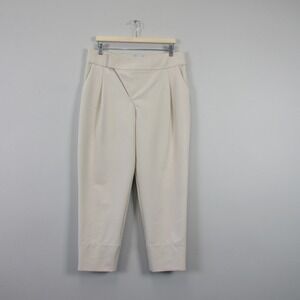 Aday Portfolio Pants Women L Ivory Cropped Trousers Casual Office Designer 426
